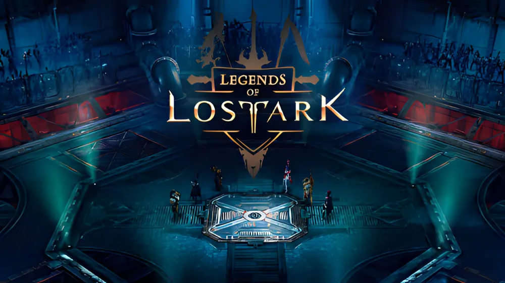 Legends of Lost Ark event key art showing a futuristic underground arena beneath the game's logo