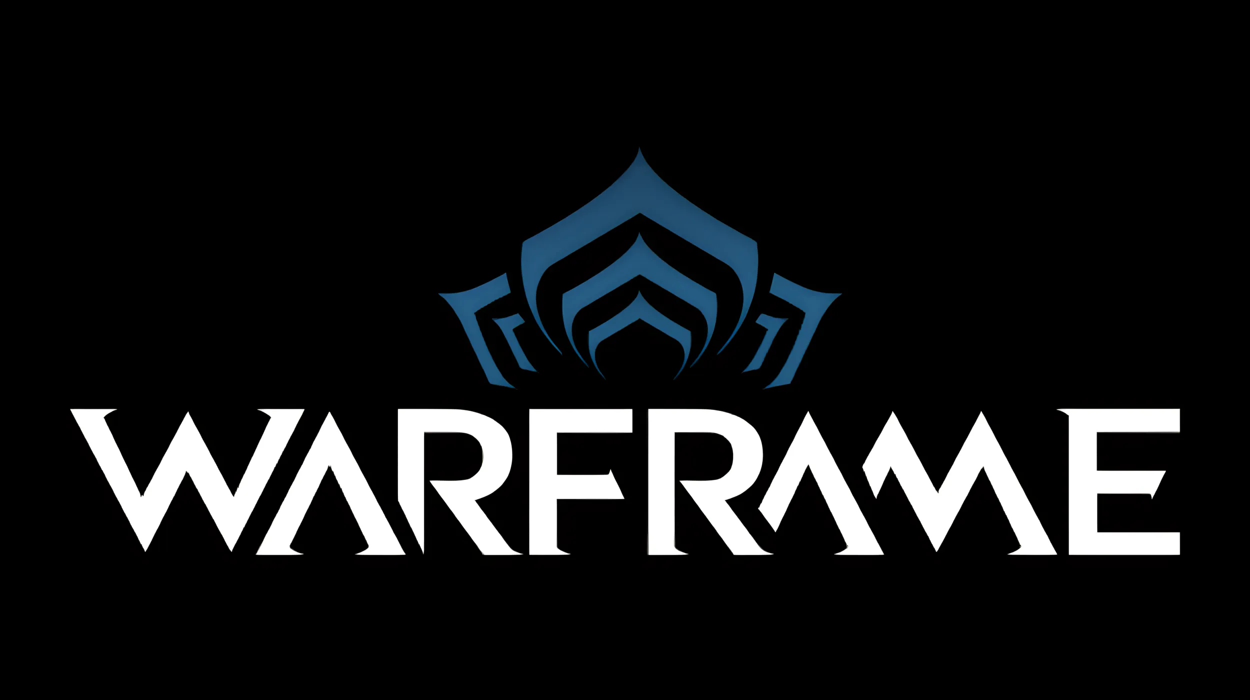 Warframe logo on a black background